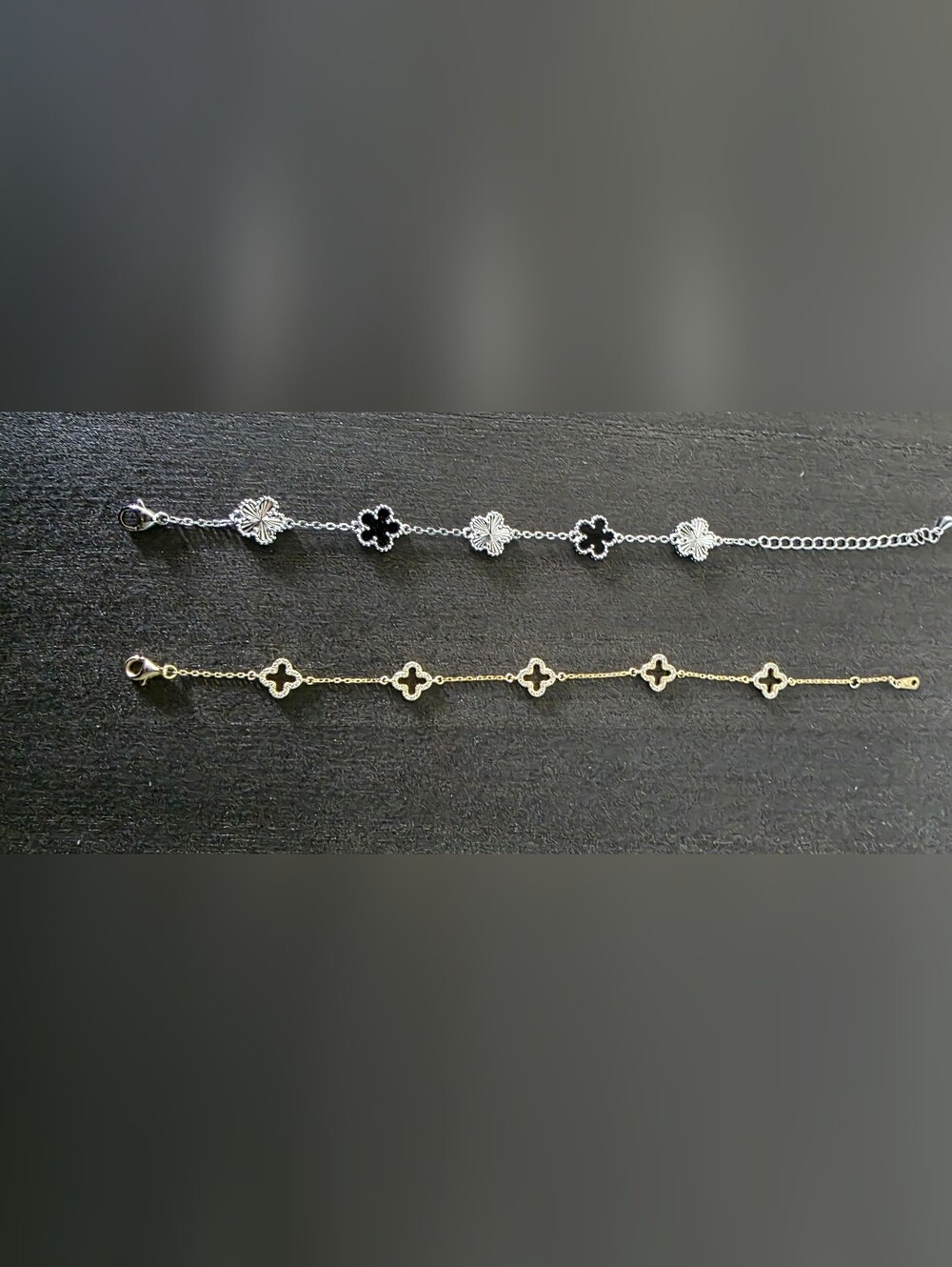 Delicate Clover Link Bracelet - Silver And Gold